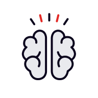 Icon depicting a brain, symbolizing intelligence or mental activity.
